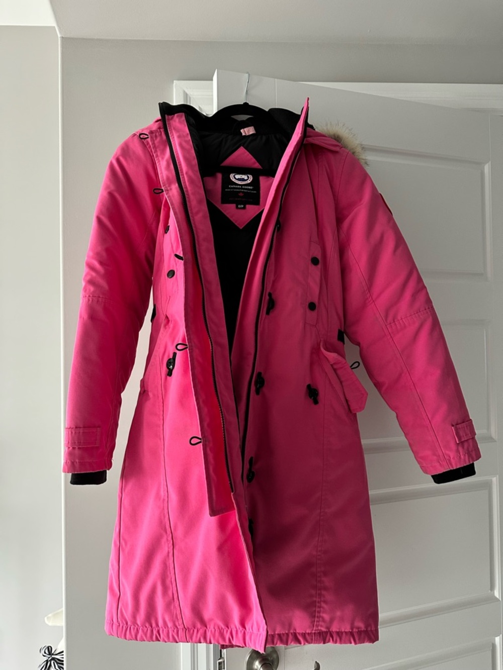 Bright Pink Canada Goose Winter Parka Coat